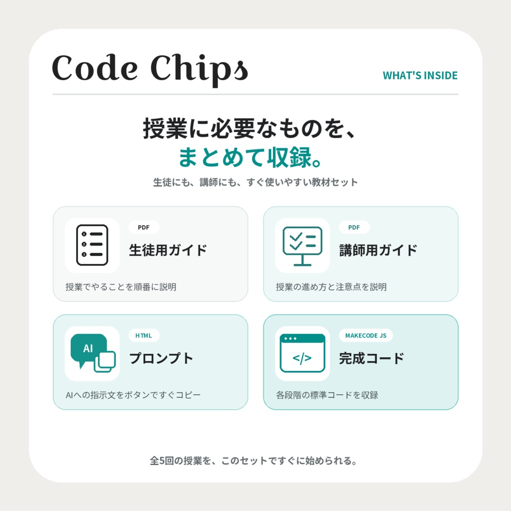 Code Chips | AIと学ぶブロックプログラミング【Minecraft Education対応・小学生向け全5回教材】