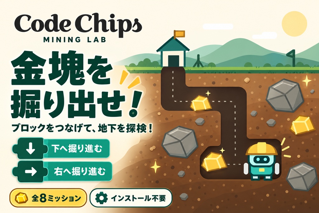 Code Chips | Mining Lab ― 金塊を掘り出せ！