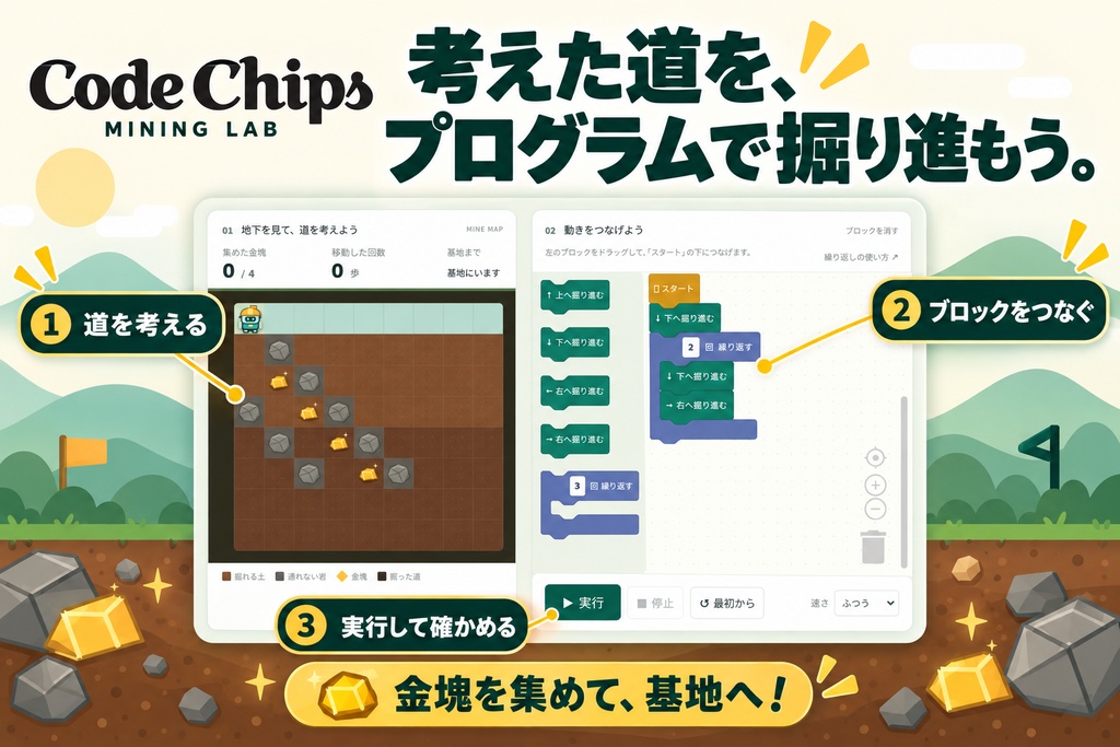 Code Chips | Mining Lab ― 金塊を掘り出せ!