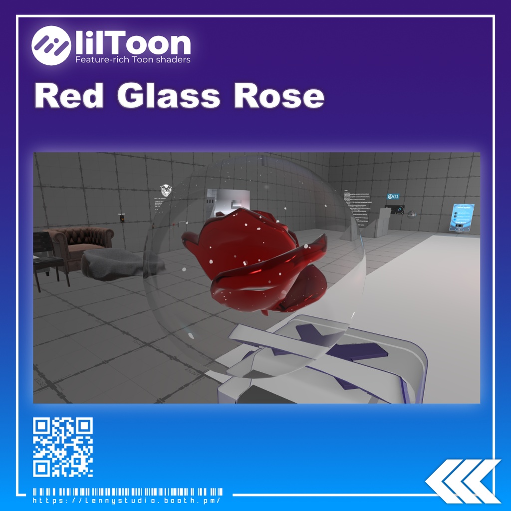 【早期購入セール中‼️】【VRChatWorld小物】Red Glass Rose