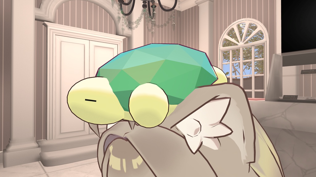 頭に乗せるカメ