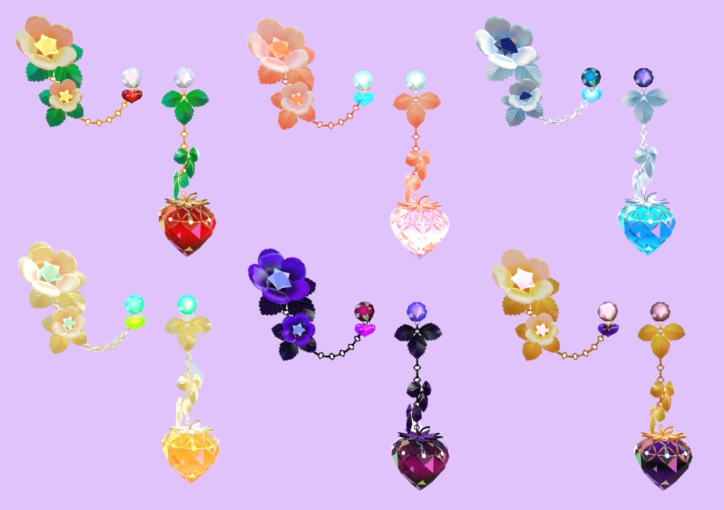 【VRChat向け】いちごじゅえ(ピアス)PB設定済み