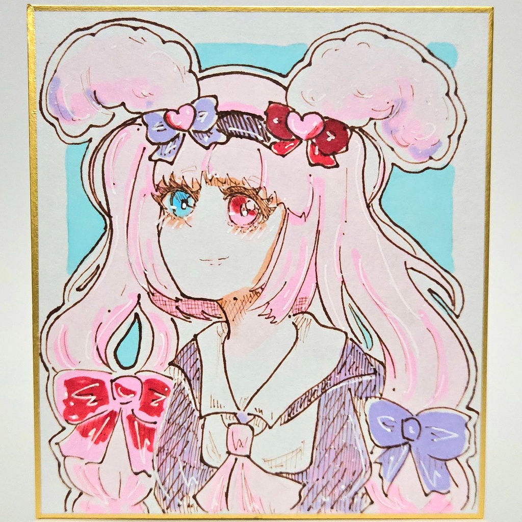 【UTAU100キャラチャレンジ】描き下ろし色紙《苺愛みゅみゅ》（No.015／100）