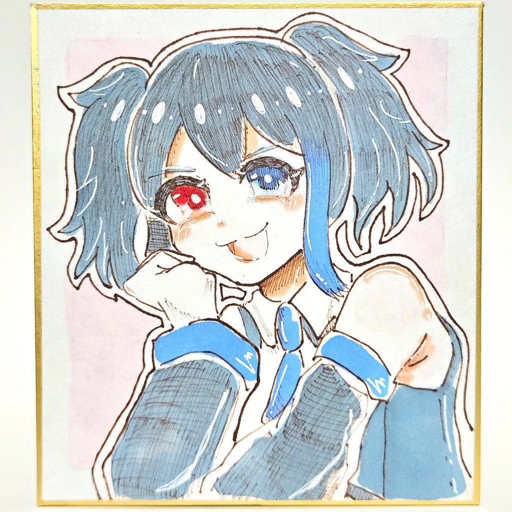 【UTAU100キャラチャレンジ】描き下ろし色紙《欲音ルコ》(No.018/100)