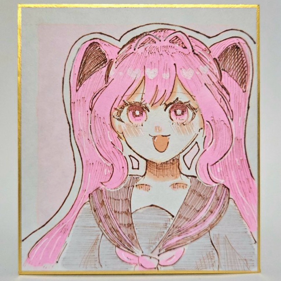 【UTAU100キャラチャレンジ】描き下ろし色紙《里石ユカ》(No.023/100)