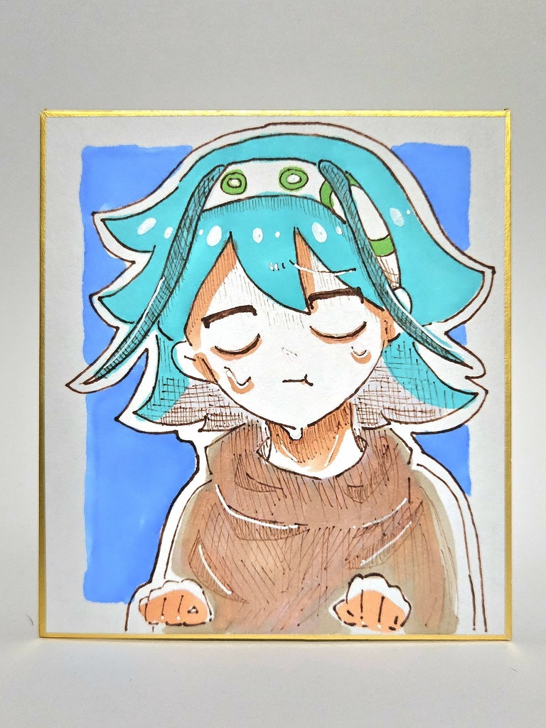 UTAU100キャラチャレンジ】描き下ろし色紙《喉荒れのネ》（No.031／100）