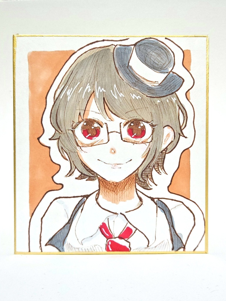 【UTAU100キャラチャレンジ】描き下ろし色紙《泡沫紬》(No.052/100)