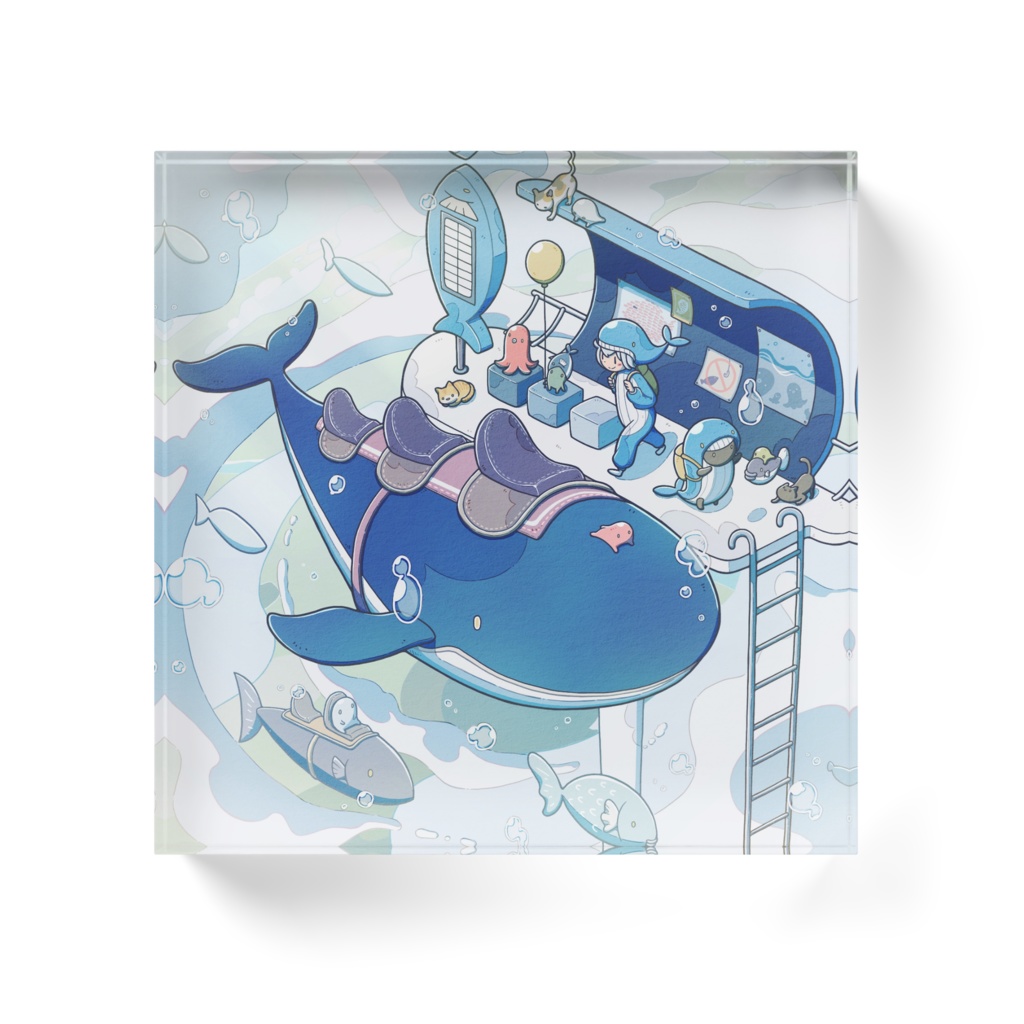 『クジラに乗ってどこ行こう』アクリルブロック