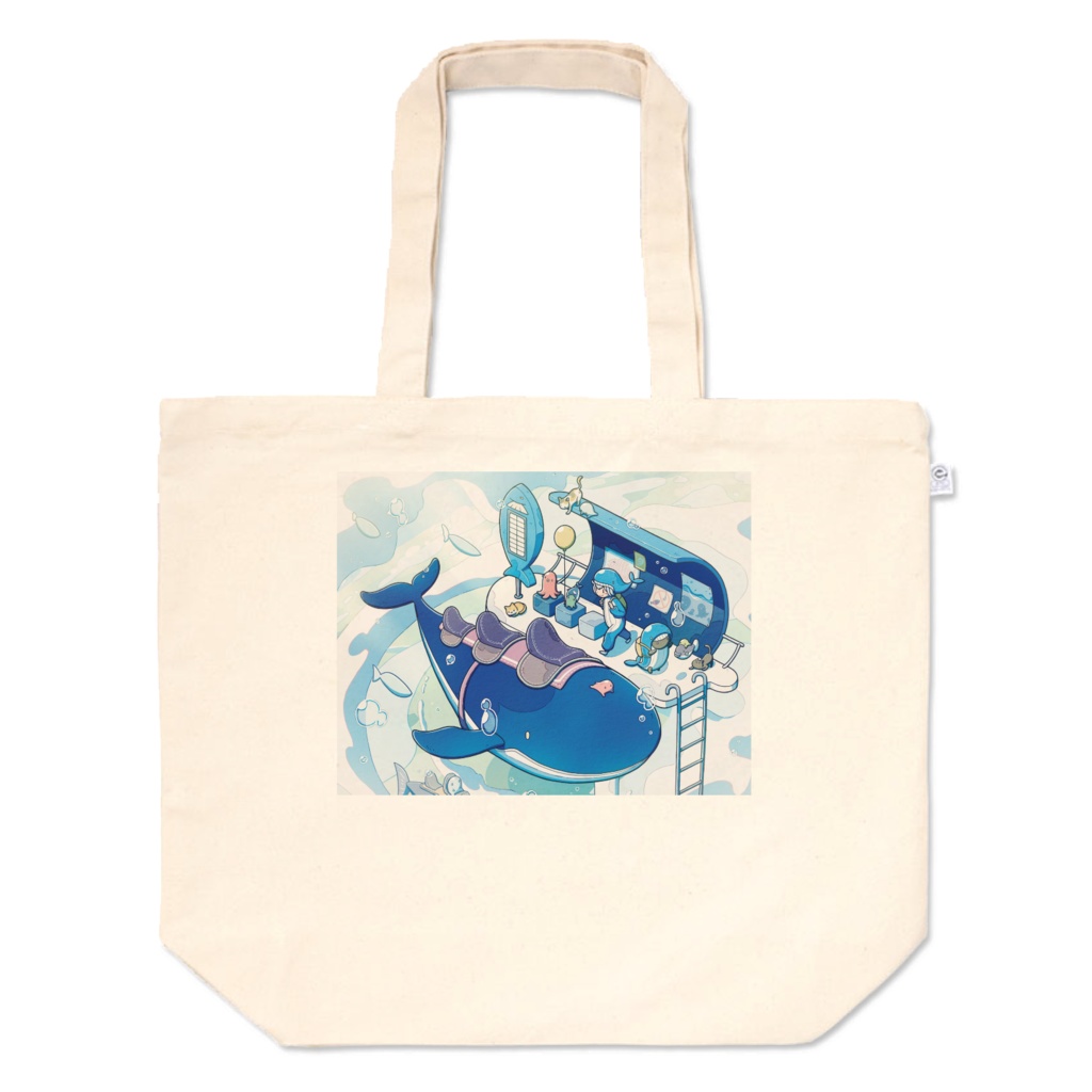 『クジラに乗ってどこ行こう』トートバッグ