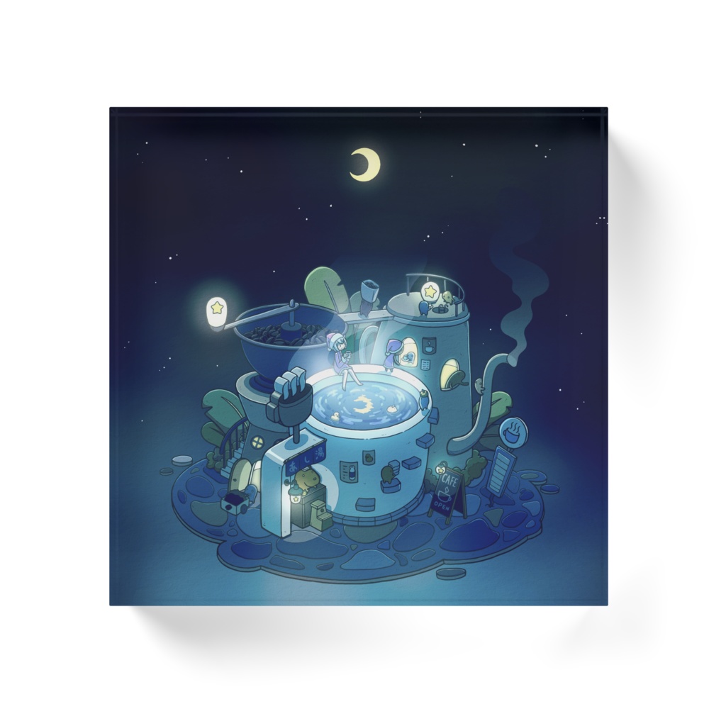 『お月見足湯カフェ』アクリルブロック