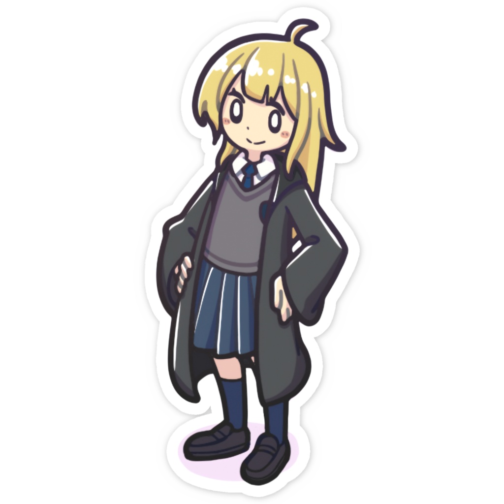 『空くじらと浮島の街』スマホステッカー(エレイン)