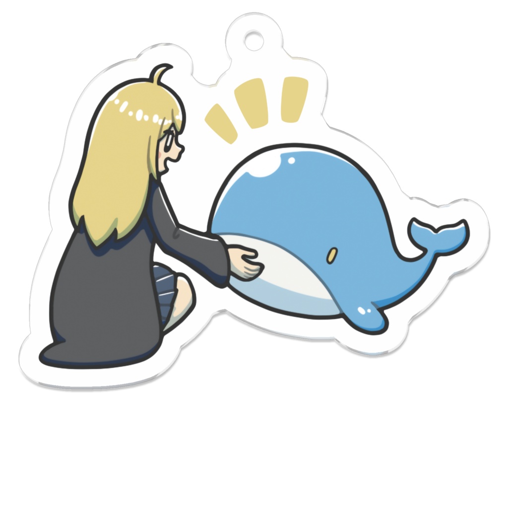 『空くじらと浮島の街』アクリルキーホルダー(エレインと子くじら)