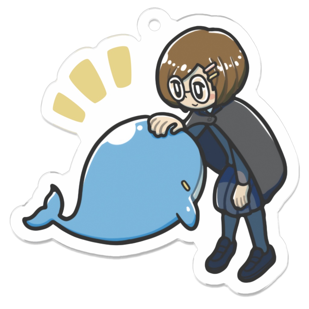 『空くじらと浮島の街』アクリルキーホルダー(ソラネと子くじら)