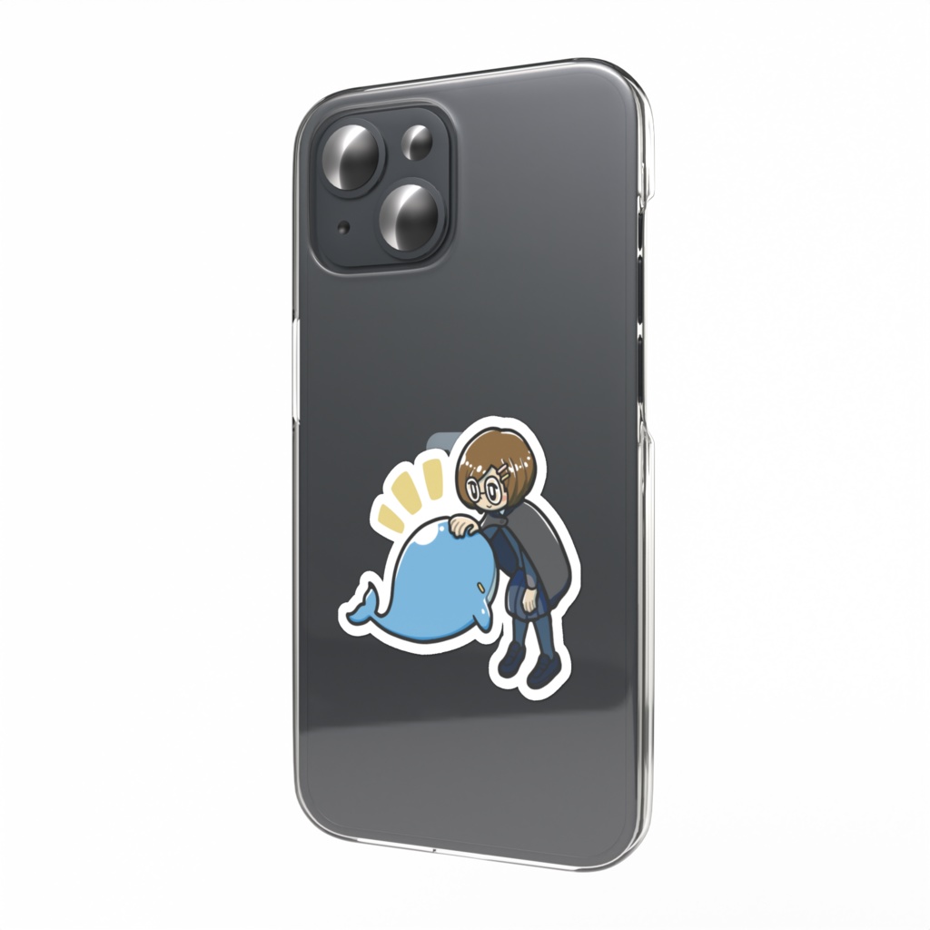 『空くじらと浮島の街』スマホステッカー(ソラネと子くじら)