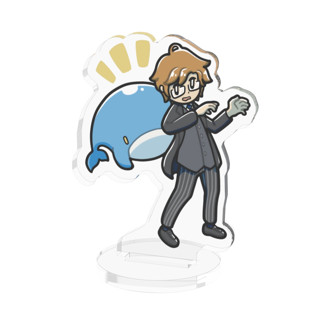 『空くじらと浮島の街』アクリルフィギュア(ニコラと子くじら)