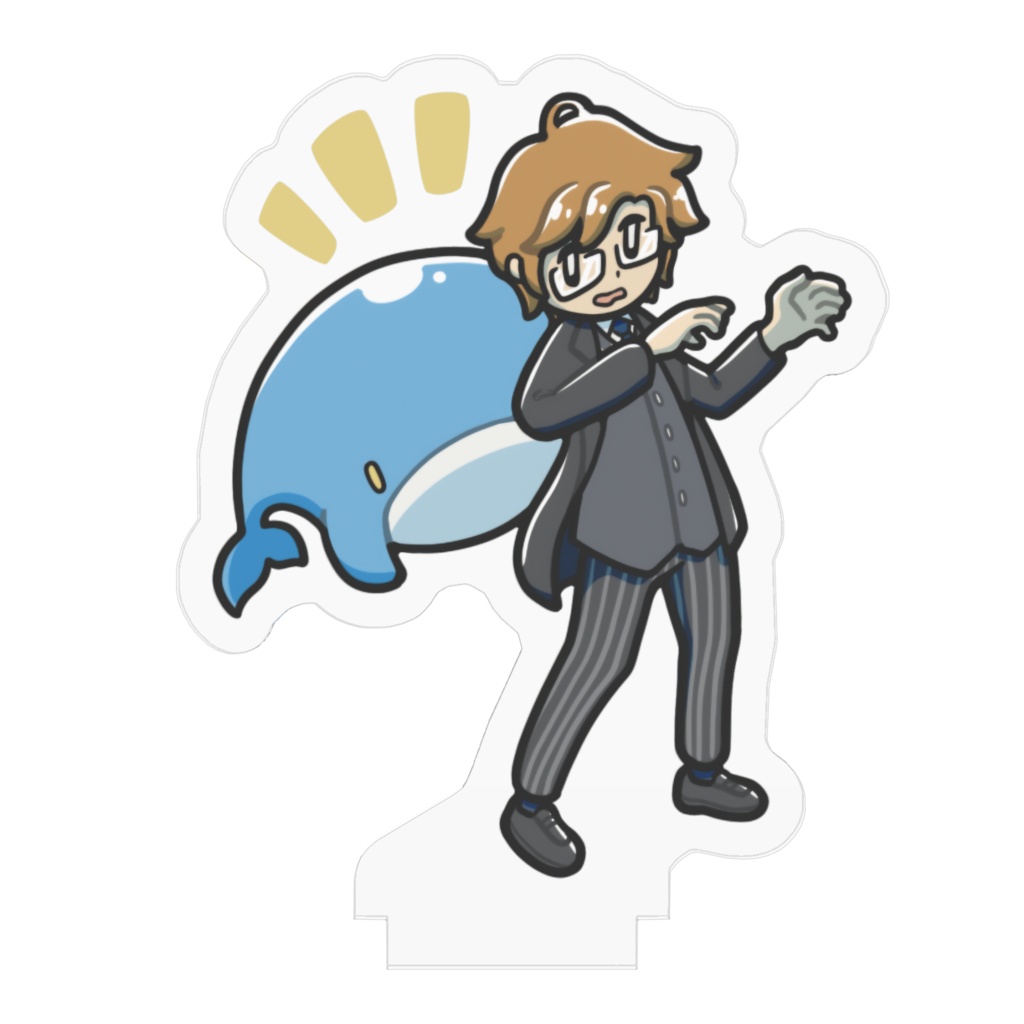 『空くじらと浮島の街』アクリルフィギュア(ニコラと子くじら)