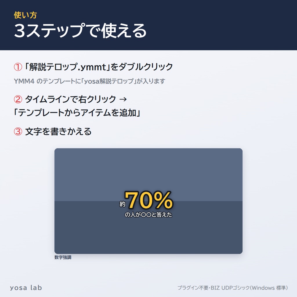 【無料版あり】YMM4 解説テロップ・テンプレート24種|ゆっくり解説・解説動画に|商用OK・文字を書きかえるだけ