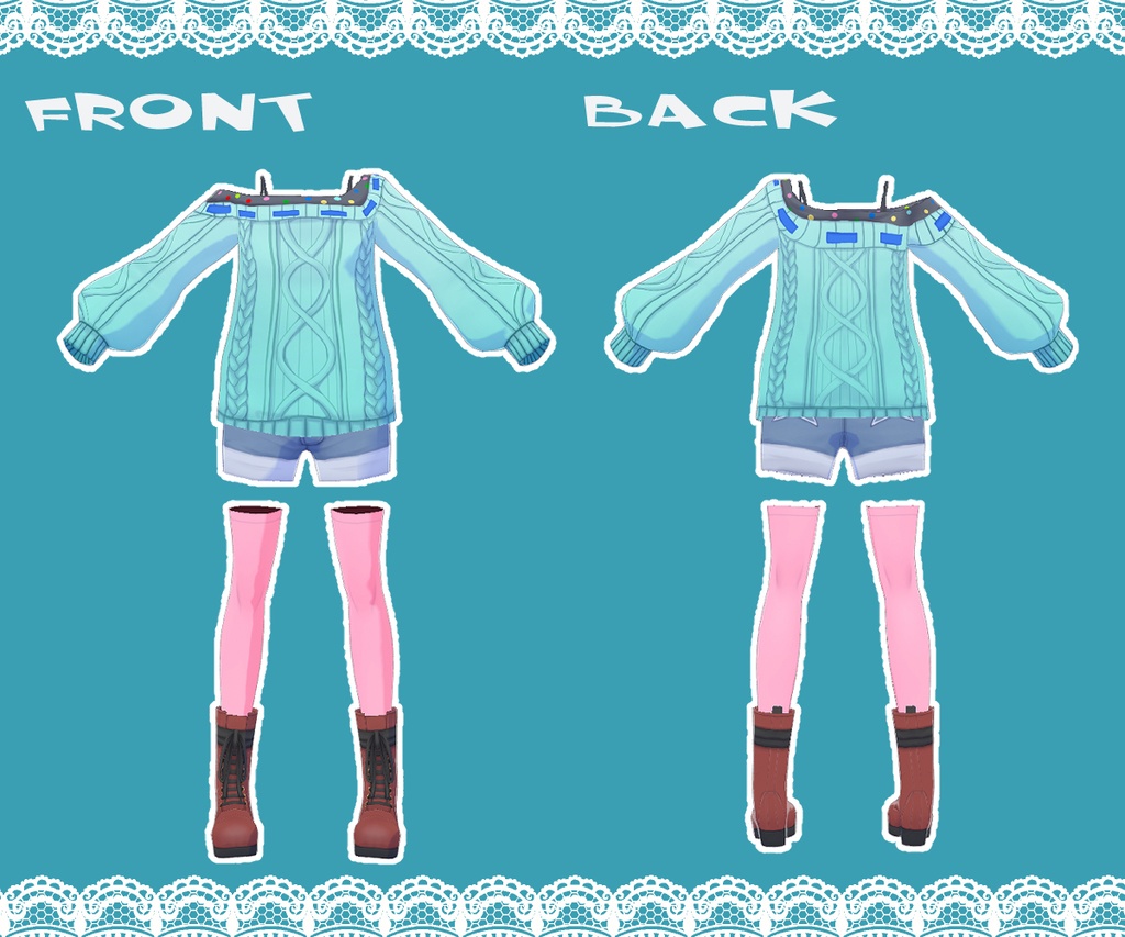 【PSO2NGS】V-オフショルダーニット【VRoid】