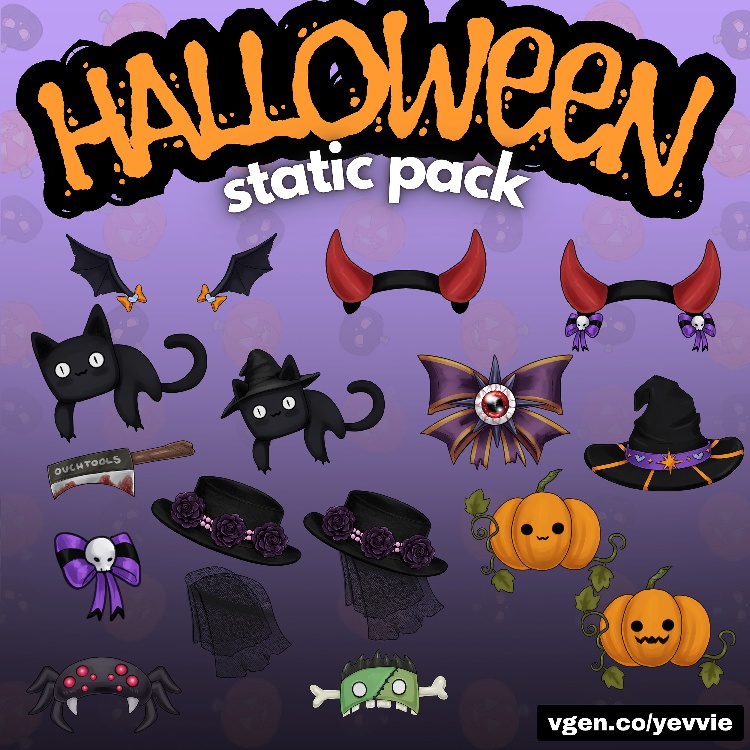 halloween props - 2d, hand drawn, animations, rig ready