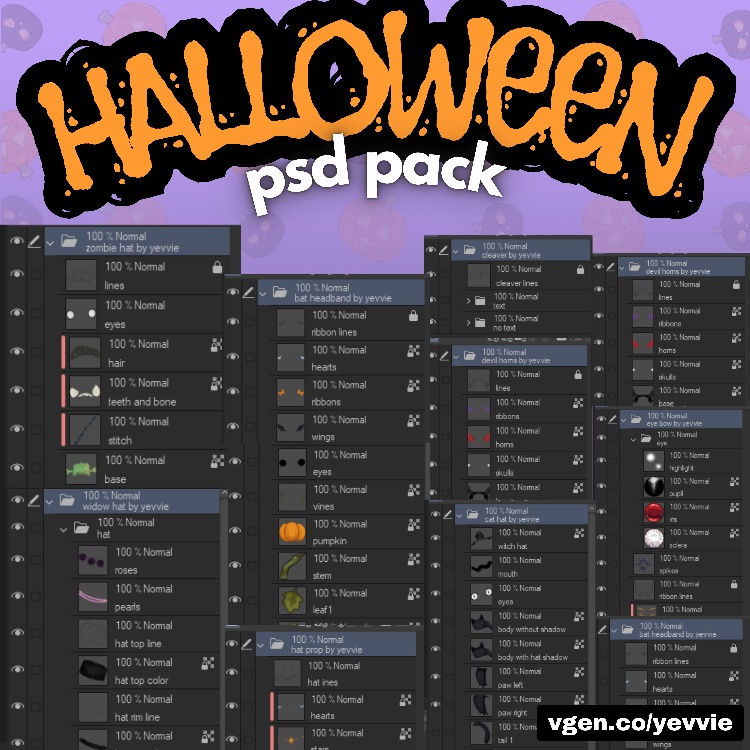 halloween props - 2d, hand drawn, animations, rig ready