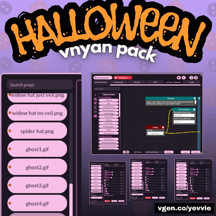 halloween props - 2d, hand drawn, animations, rig ready