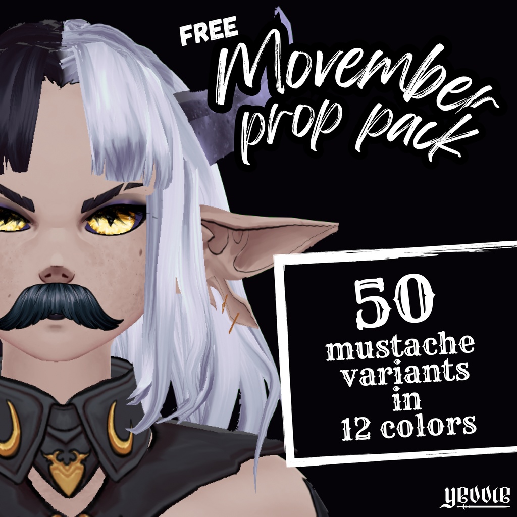 MOVEMBER mustache prop pack - 2d hand drawn stream props