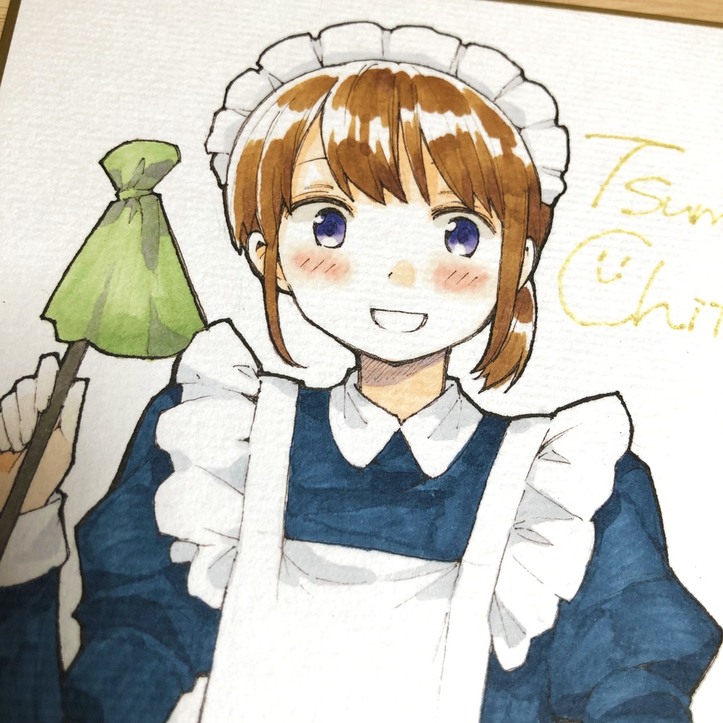 色紙『男だとバレたらクビになってしまうメイドの話』メイドさん