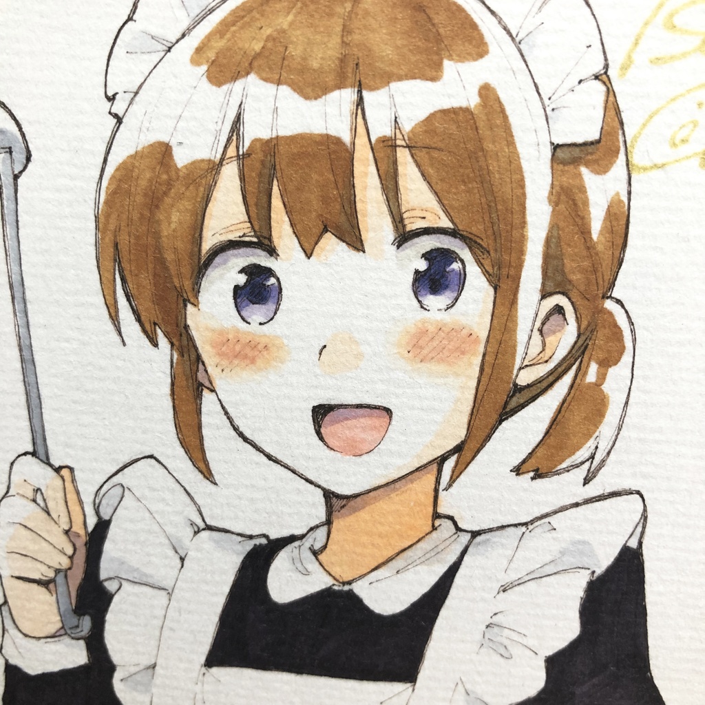 色紙『男だとバレたらクビになってしまうメイドの話』メイドさん