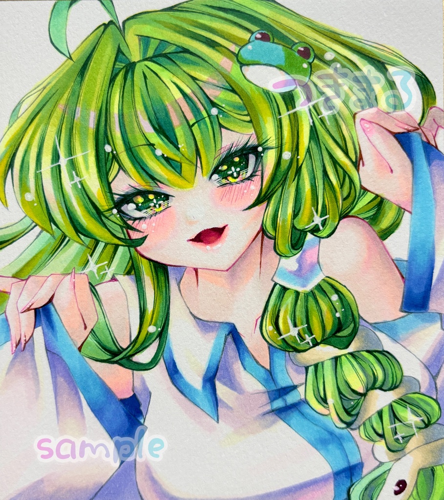 東風谷早苗 東方Project 手描きイラスト
