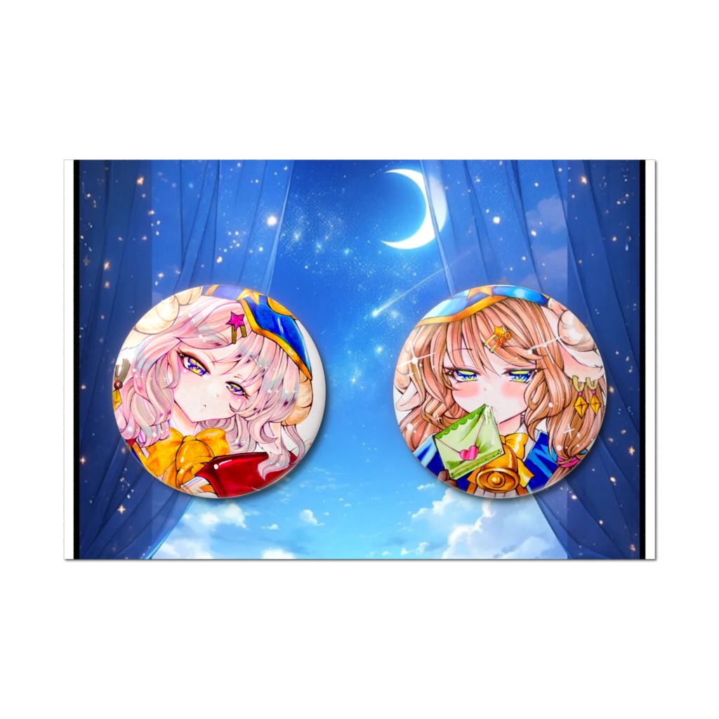 【缶バッジ】ひつじの郵便屋さん オリジナル