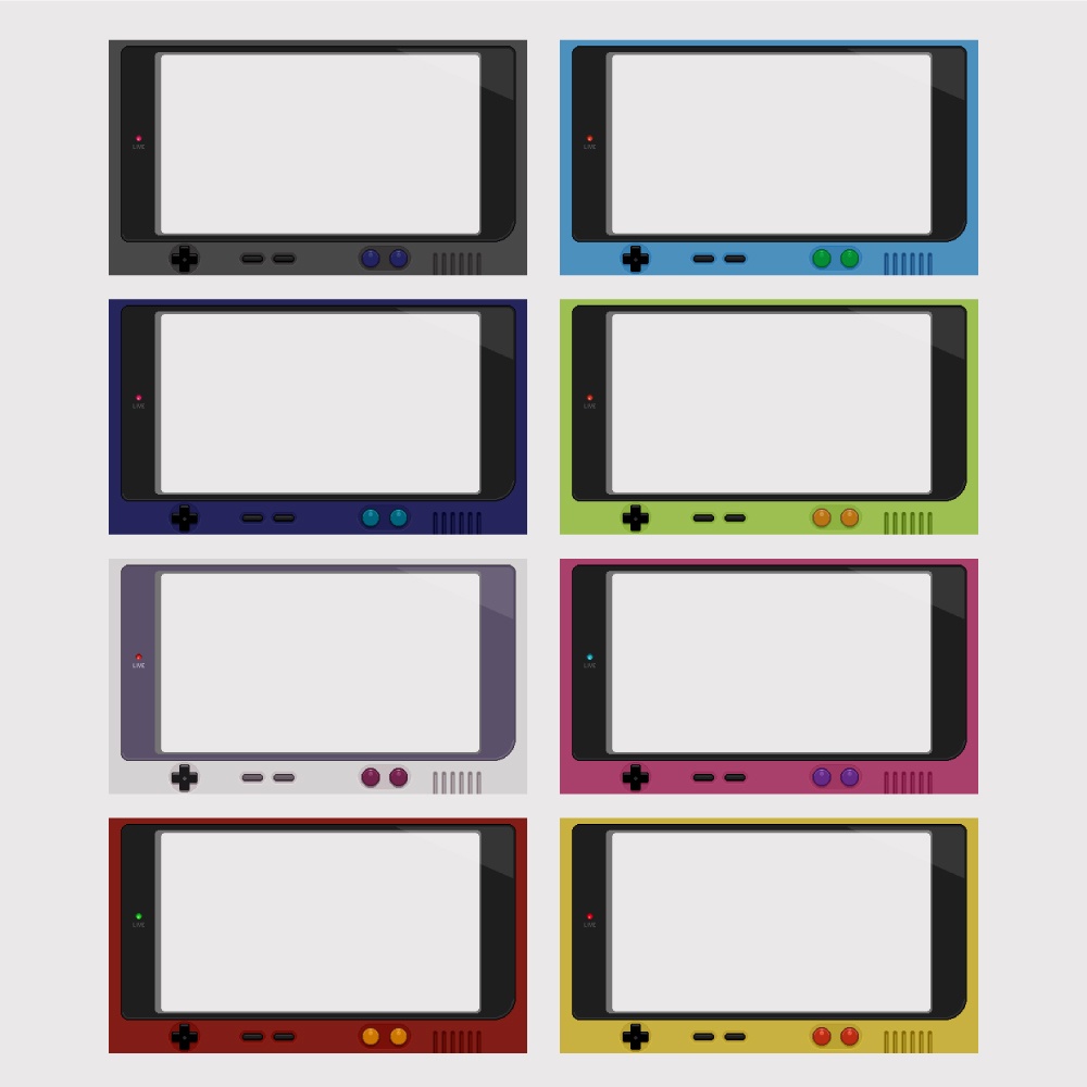 【ゲーム配信画面】ドットなレトロゲーム機風(8色)