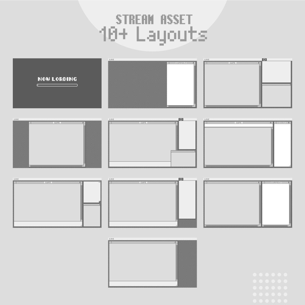 レトロPC画面風な配信画面セット