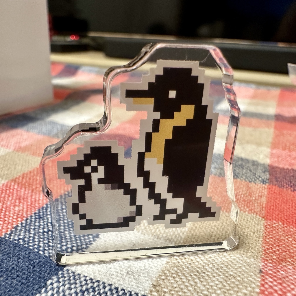 ドット絵自立アクリルスタンド（ペンギン）