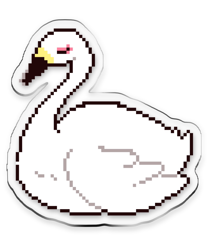 ドット絵アクリルキーホルダー（白鳥）
