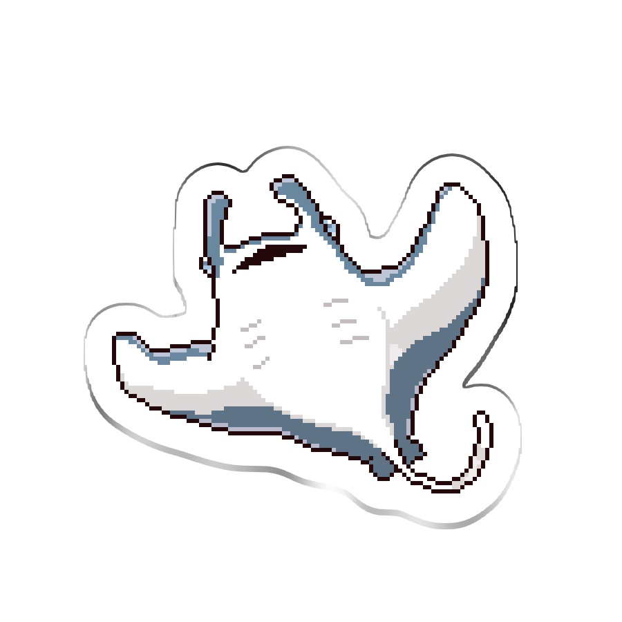 ドット絵アクリルキーホルダー（マンタ）