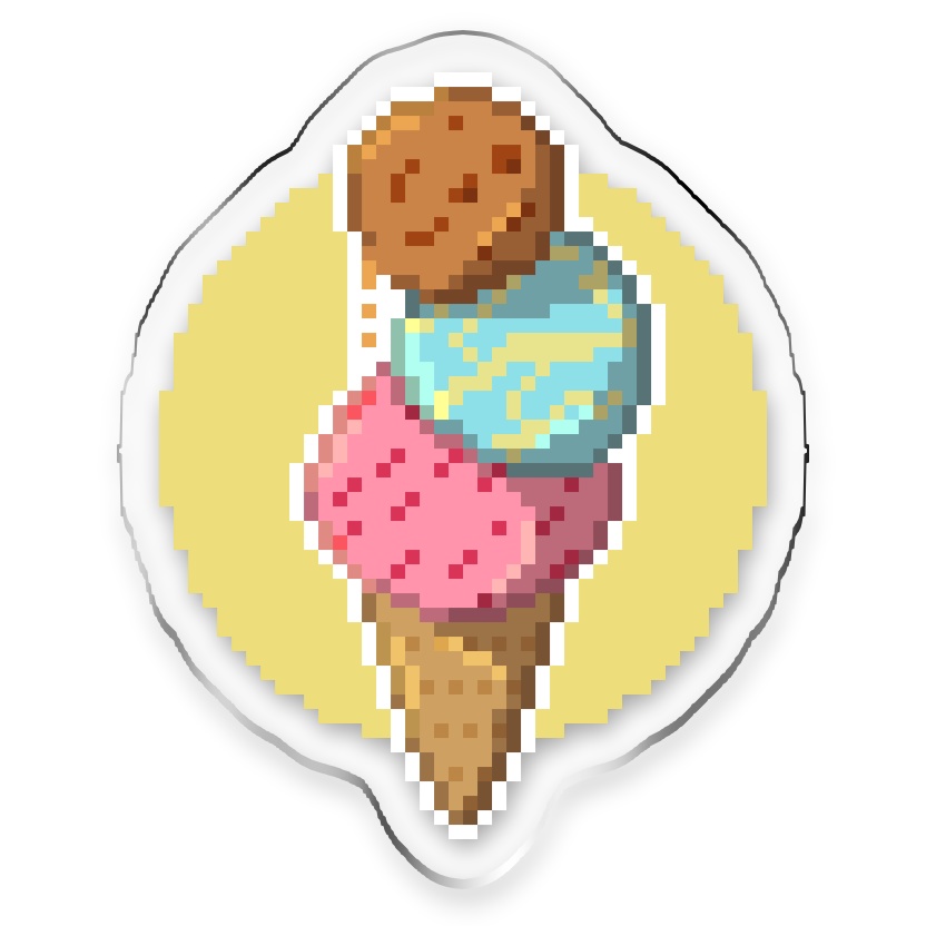 ドット絵アクリルキーホルダー（三段アイス）