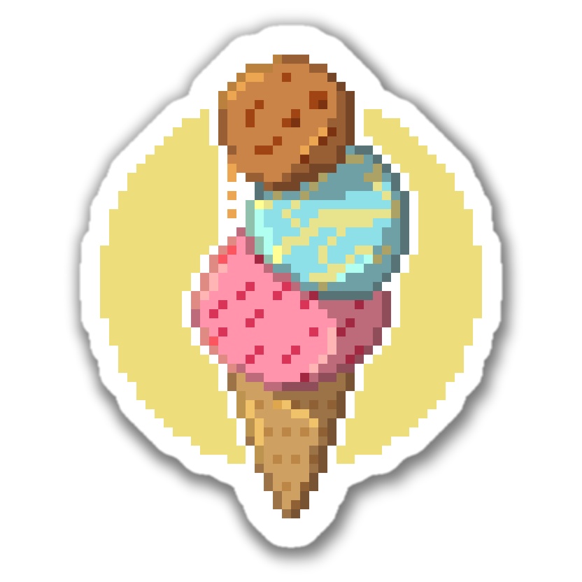 ドット絵ステッカー（三段アイス）