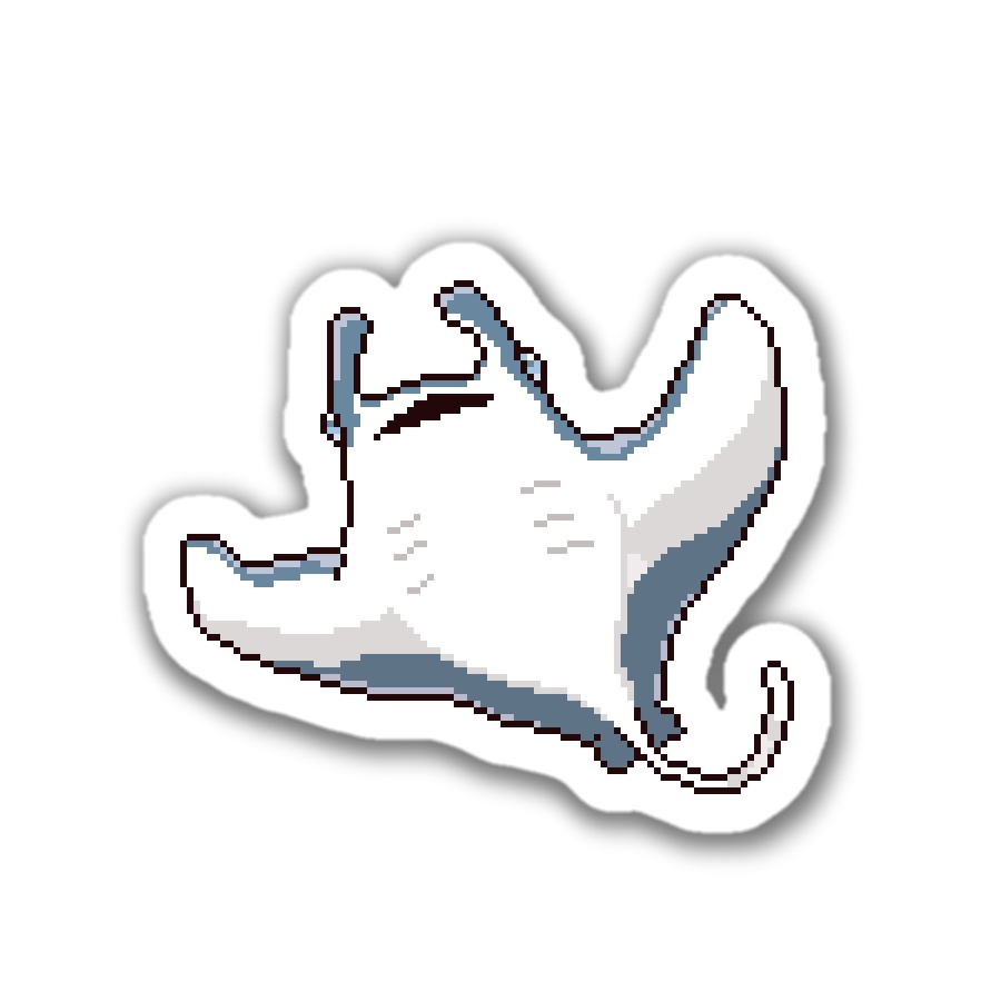 ドット絵ステッカー（マンタ）