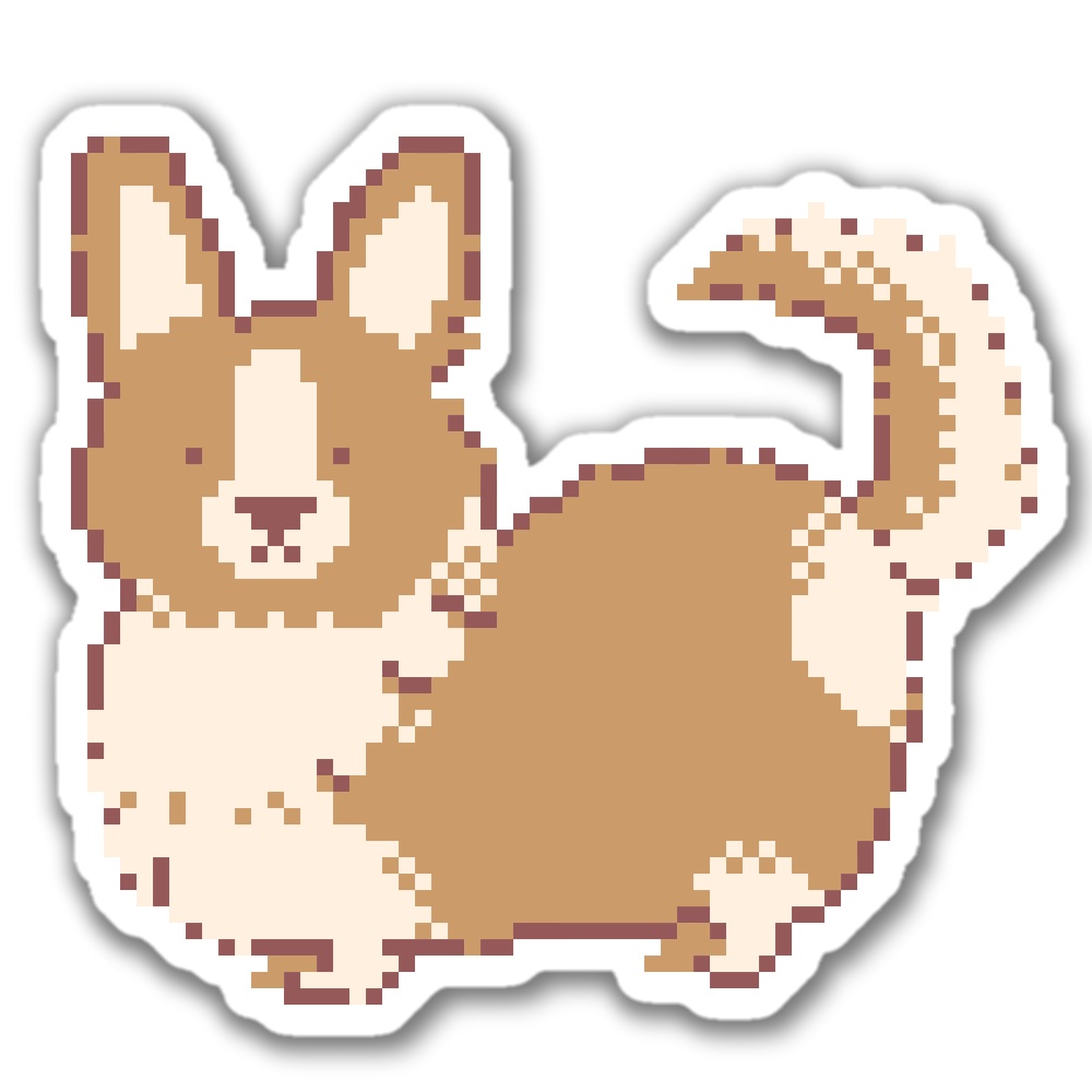 ドット絵ステッカー（コーギー）