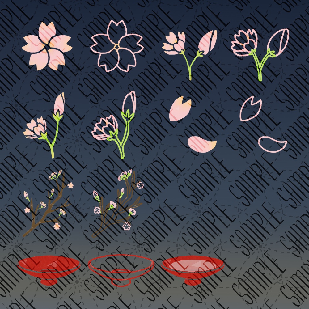 【フリー素材】なんかに使えそうな桜の素材2