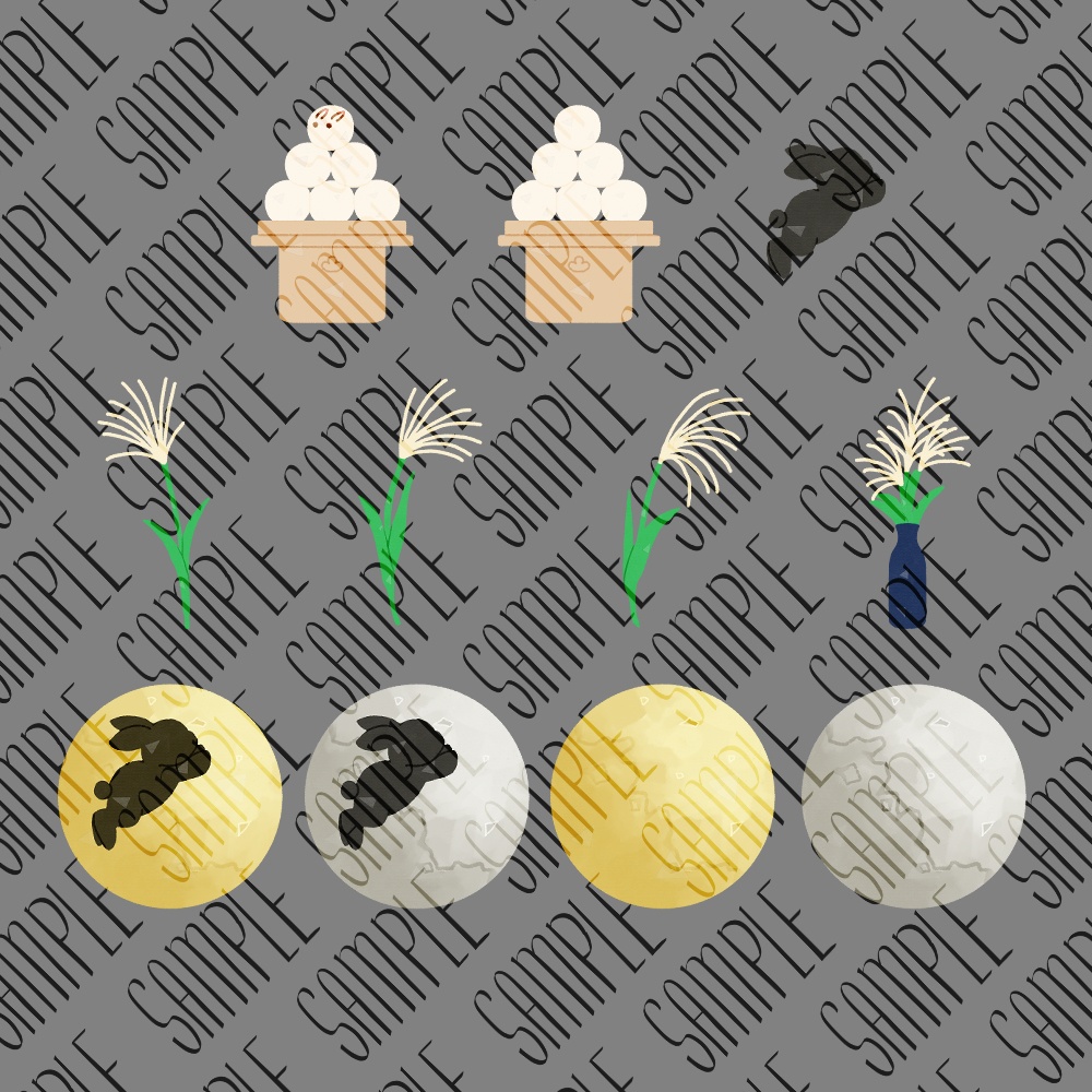 【フリー素材】なんかに使えそうなお月見の素材