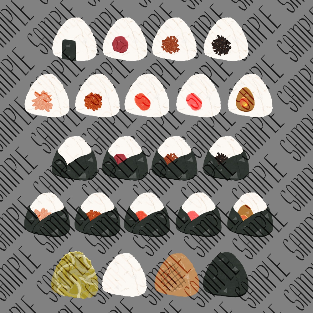 フリー素材「なんかに使えそうなおにぎりの素材」