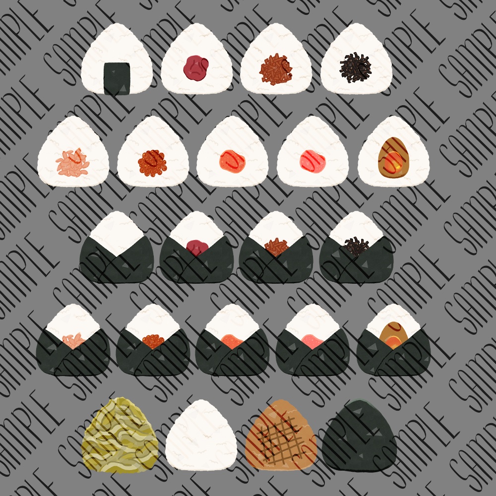 フリー素材「なんかに使えそうなおにぎりの素材」