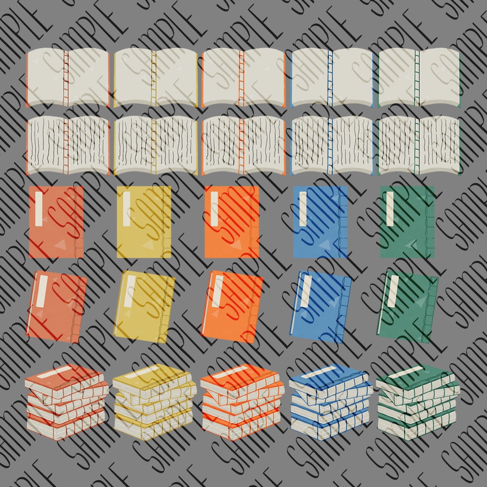 【フリー素材】なんかに使えそうな本の素材