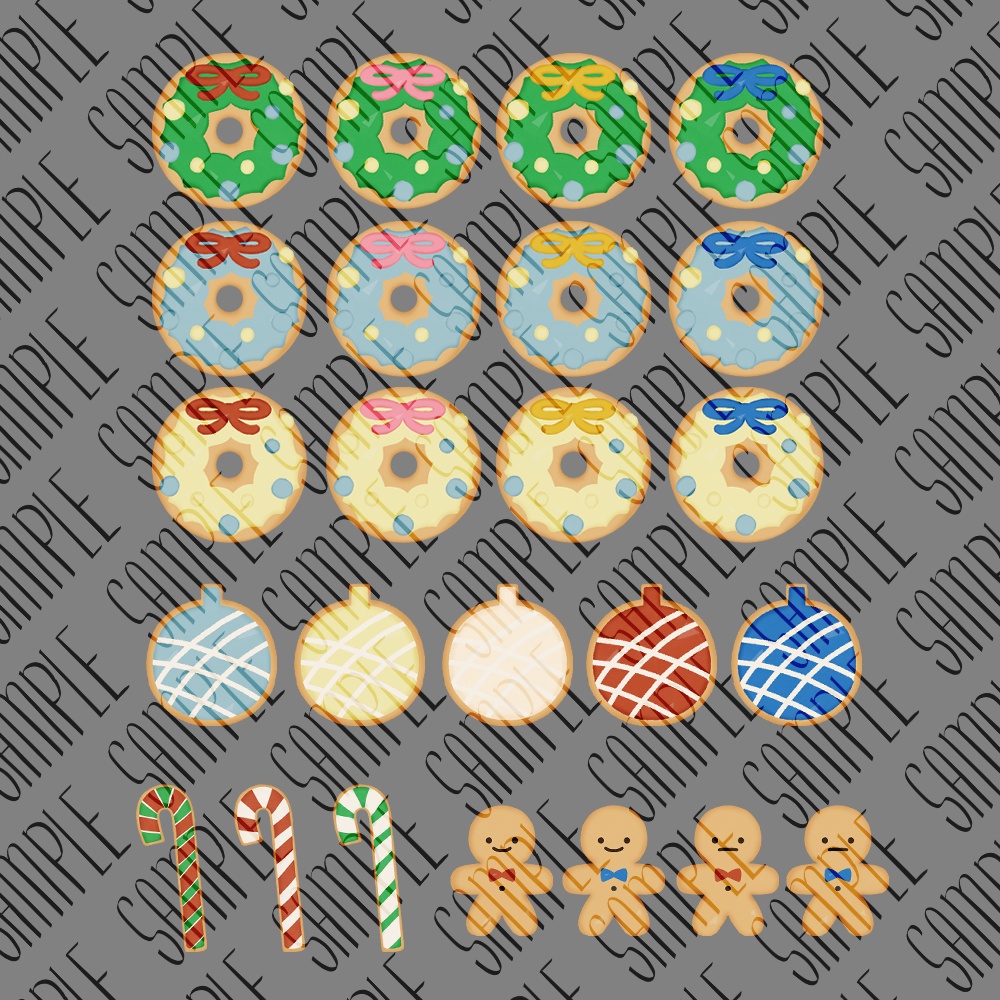 【フリー素材】なんかに使えそうなクリスマスアイシングクッキーの素材