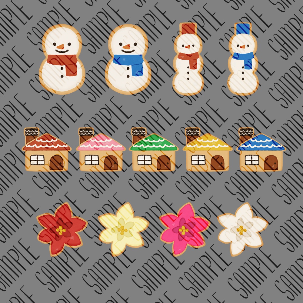 【フリー素材】なんかに使えそうなクリスマスアイシングクッキーの素材