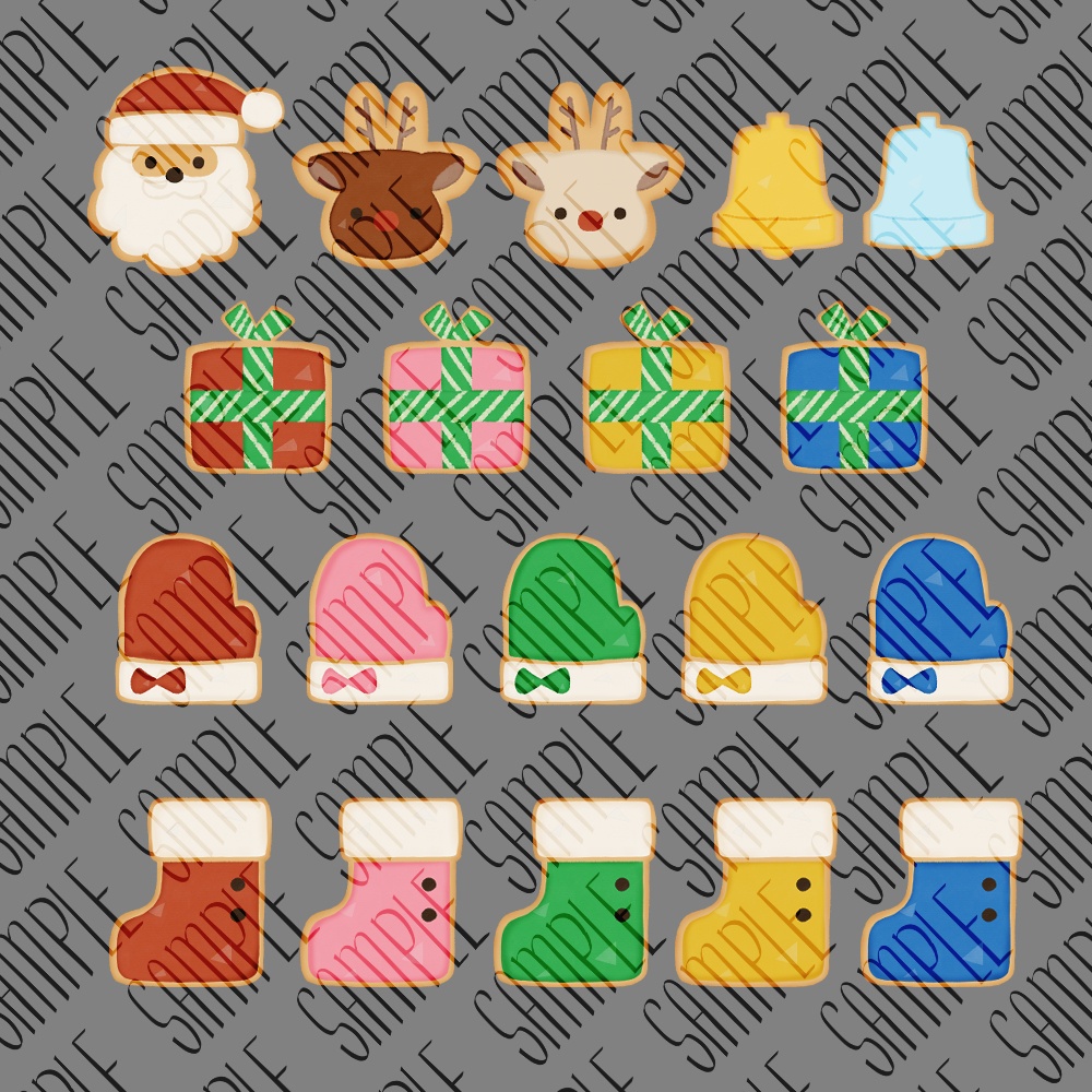 【フリー素材】なんかに使えそうなクリスマスアイシングクッキーの素材