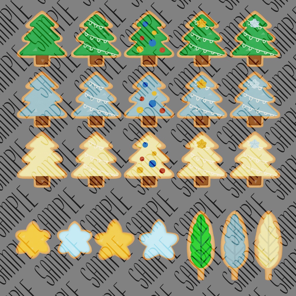 【フリー素材】なんかに使えそうなクリスマスアイシングクッキーの素材