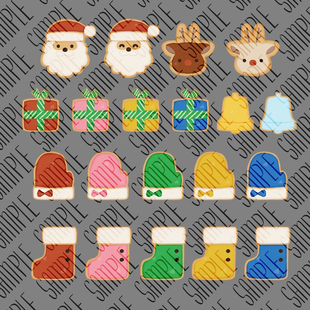 【フリー素材】なんかに使えそうなクリスマスアイシングクッキーの素材