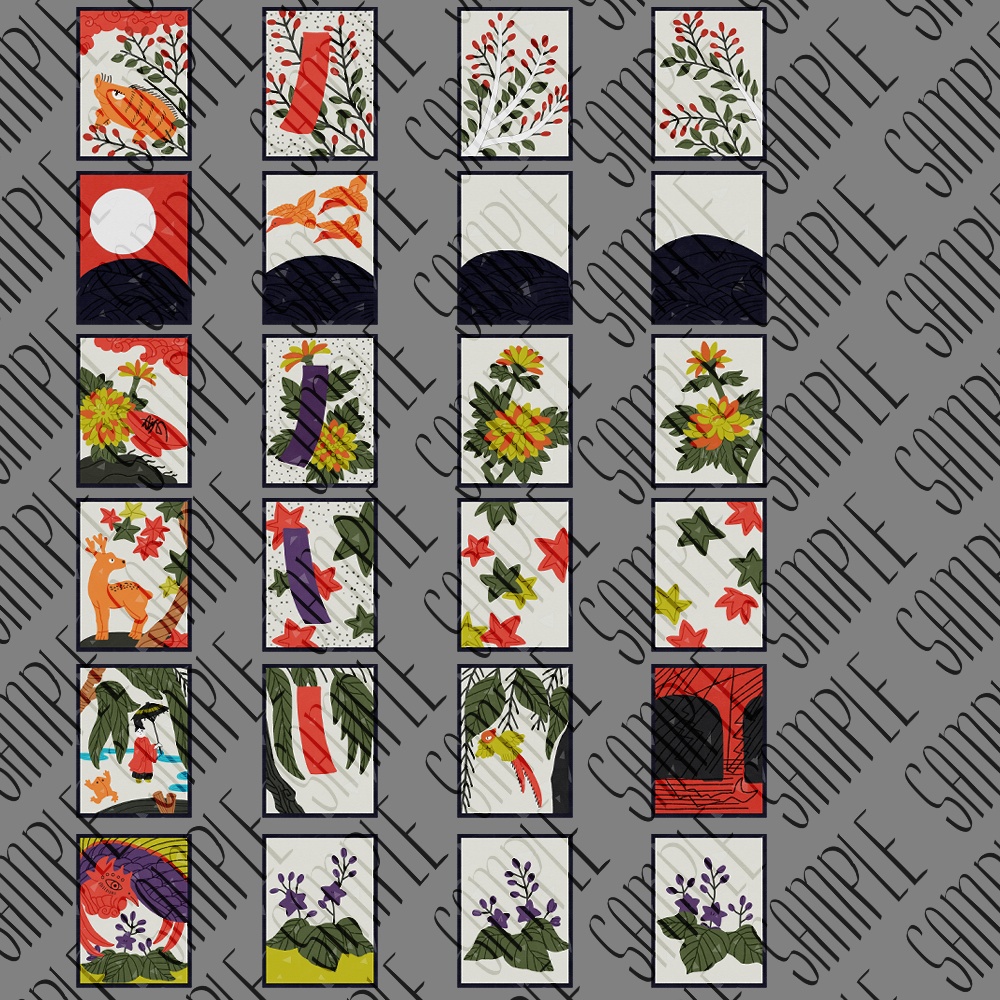 【フリー素材】なんかに使えそうな花札の素材